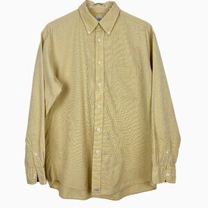 J. Crew Shirt Men's Size M Yellow Grey Checkered Print Button Down